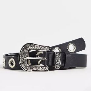 ASOS Western Eyelet Belt with Silver Hardware